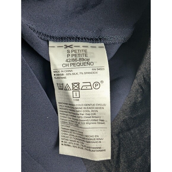 Banana Republic Shirt Womens Small Petite Silk Sleeveless Button Up Top - Picture 5 of 8